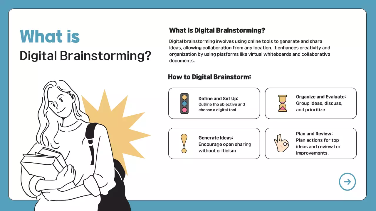 블루 모던 브레인스토밍 가이드 프레젠테이션