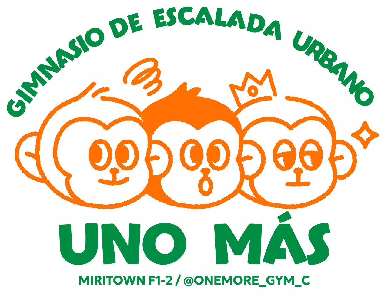 Logotipo de entrenamiento kitsch con ilustración de un mono