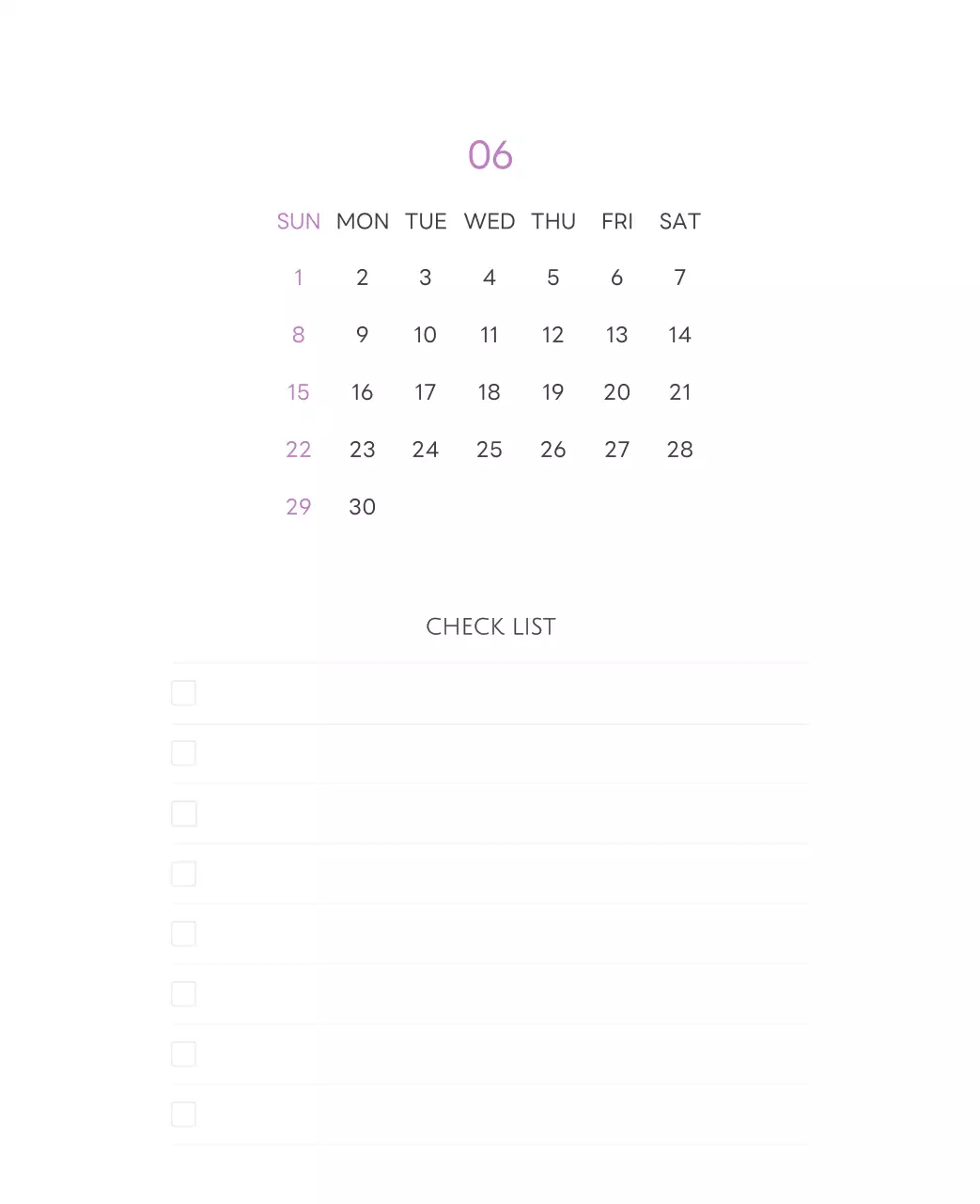 白と黒のシンプルな2025年版数字卓上カレンダー