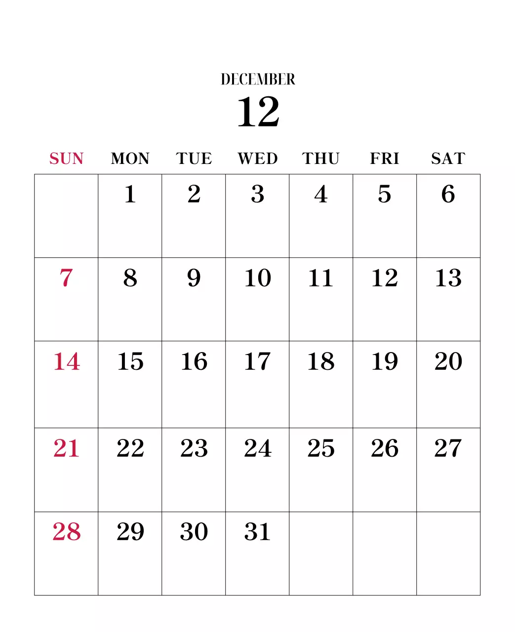 黒と白のシンプルな花写真カレンダー