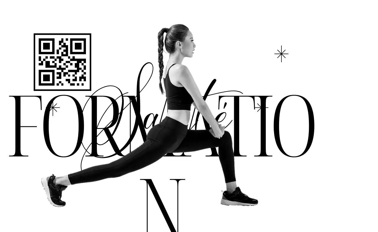 Publicité moderne en noir et blanc pour le fitness
