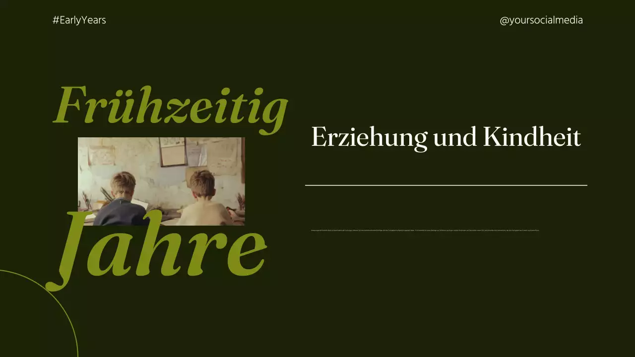 Grüner Klassiker der Biografiepräsentation