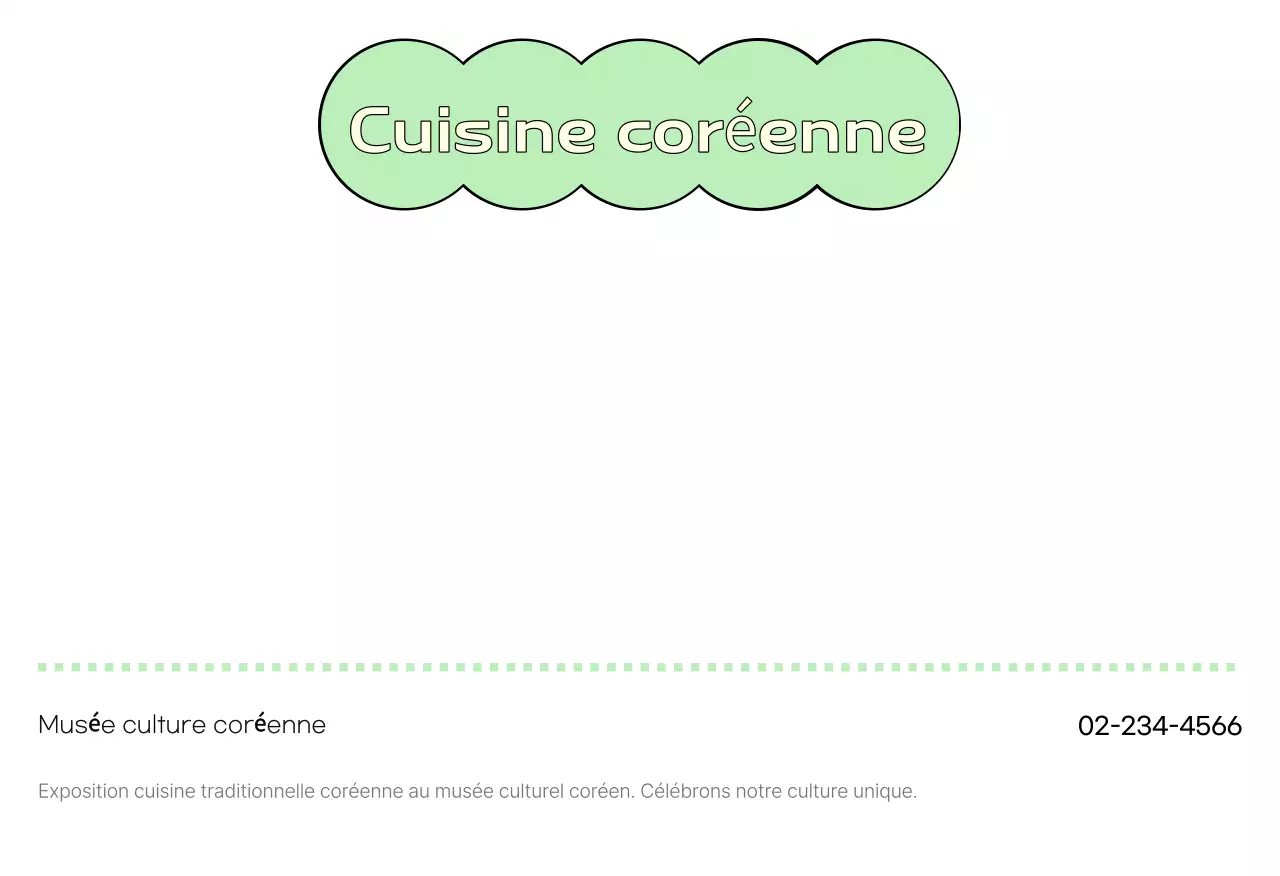 Carte postale de la cuisine traditionnelle coréenne à la menthe