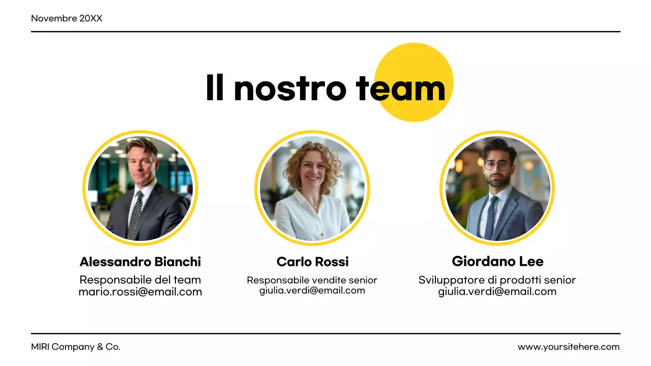 documento di progetto giallo moderno