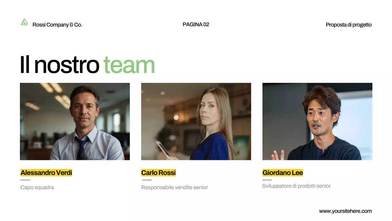 presentazione della proposta di progetto verde moderno