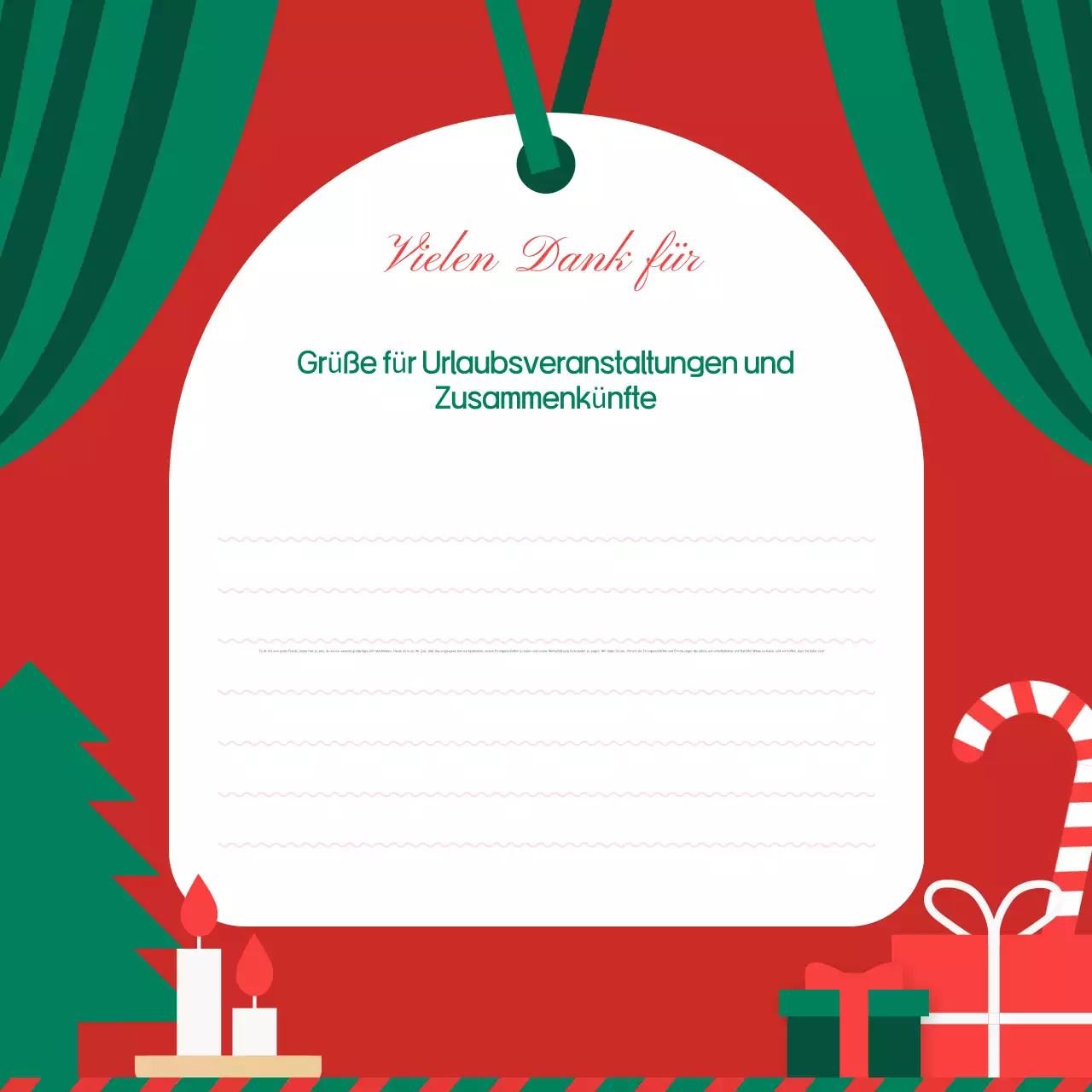 Rote traditionelle Feiertagseinladung