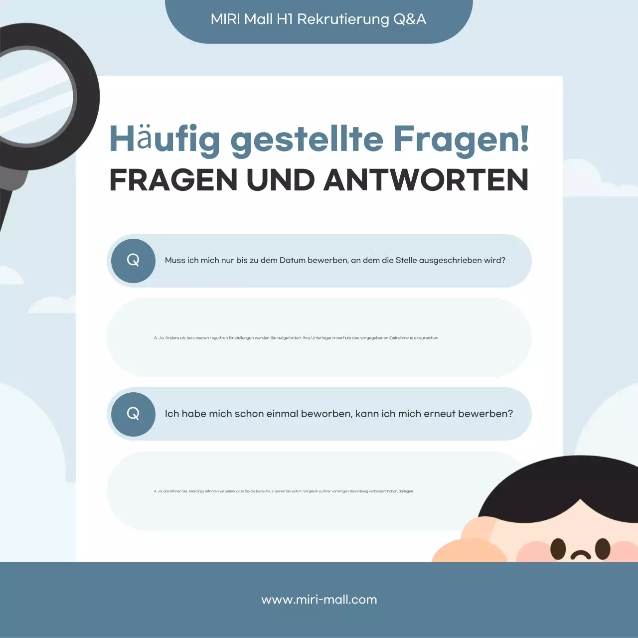 Hellblaue saubere Rekrutierung