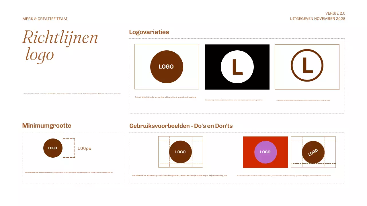 beige minimalistische merkrichtlijn