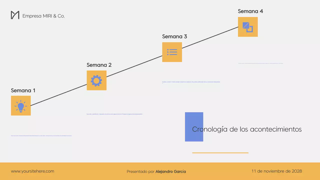 Plan de empresa moderno en azul y amarillo