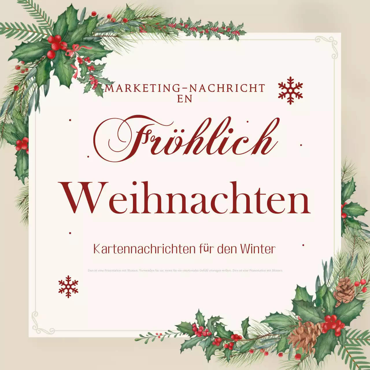 Werben Sie für eine stilvolle Weihnachtsveranstaltung in Beige