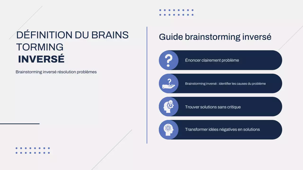Gris Bleu Moderne Brainstorming Infographie Présentation