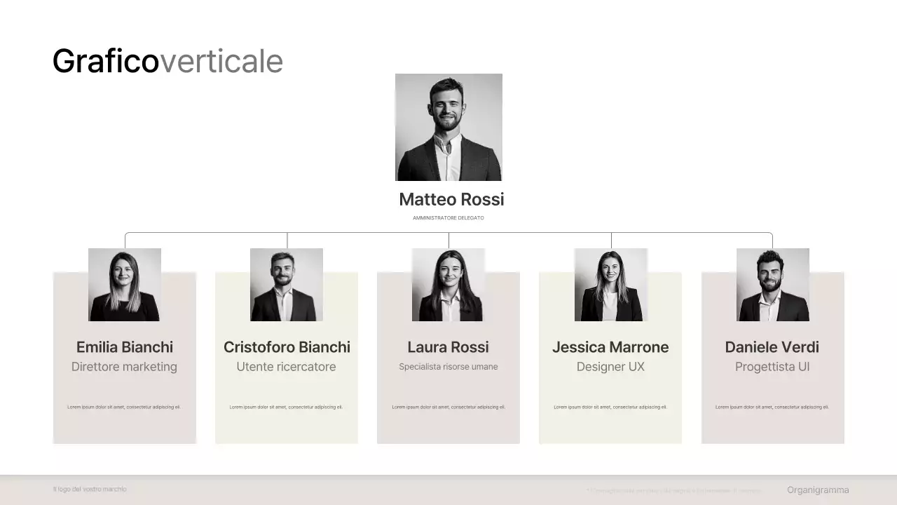 collezione grigia e minimale di organigrammi