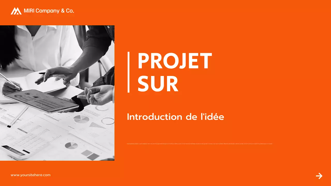 présentation d'une proposition de projet moderne orange