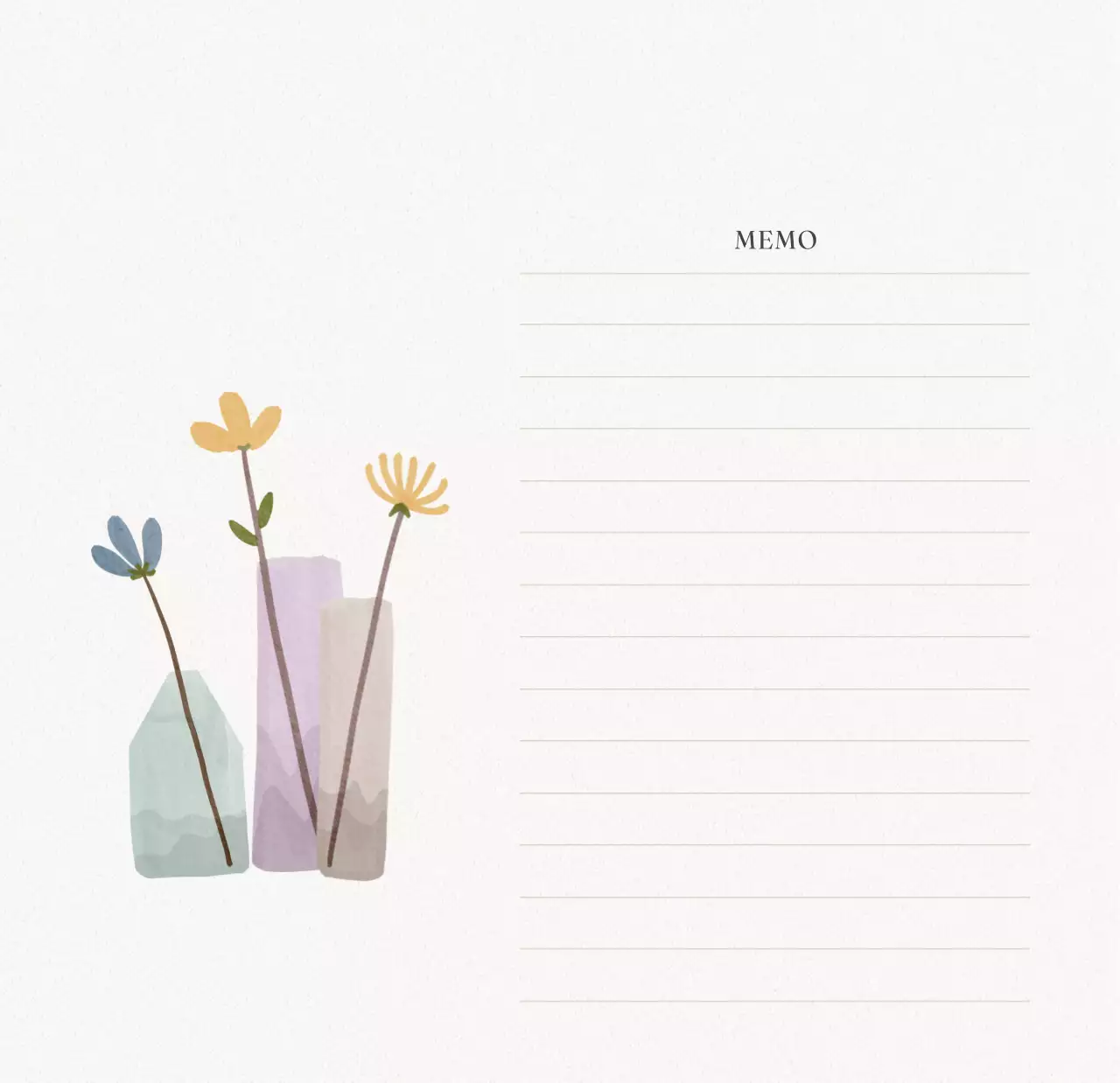 アイボリーとグリーンのシンプルな2025年花柄卓上カレンダー