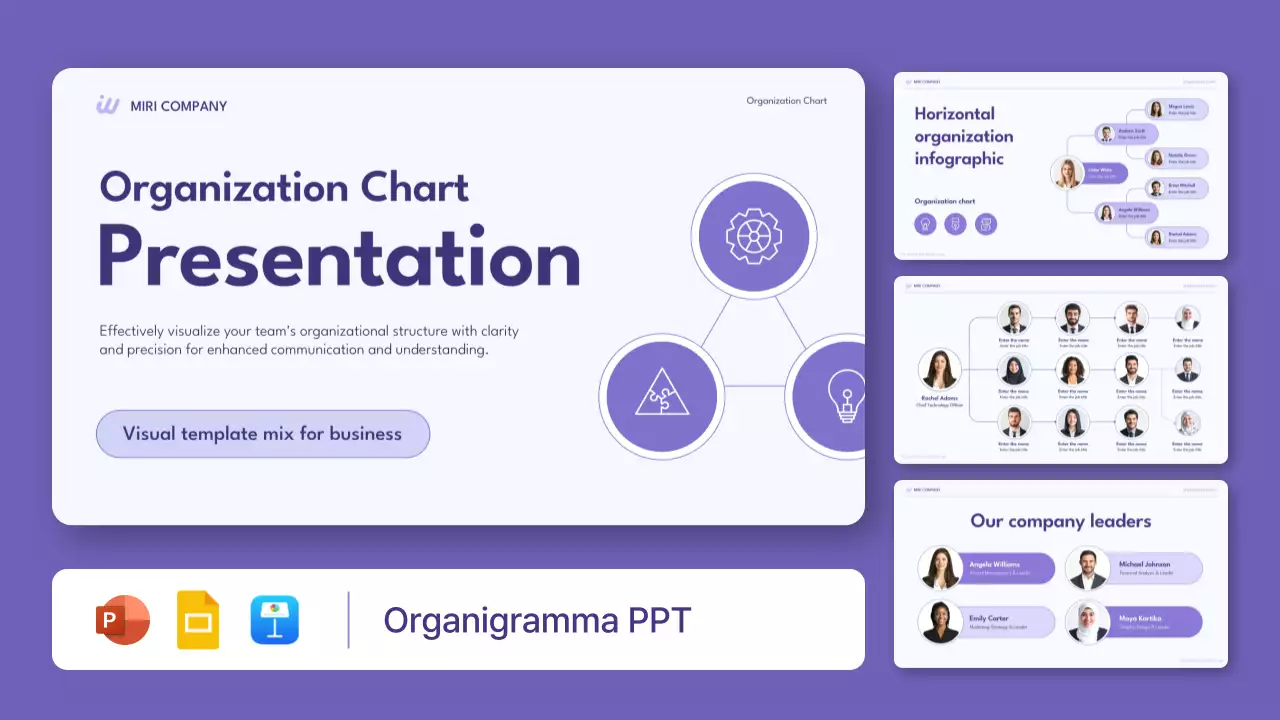 collezione moderna di organigrammi viola