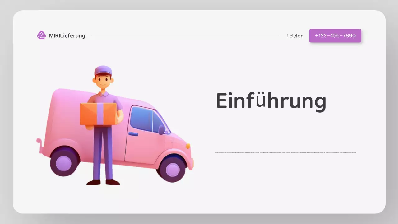Moderne farbenfrohe Website im Stil einer Lieferpräsentation