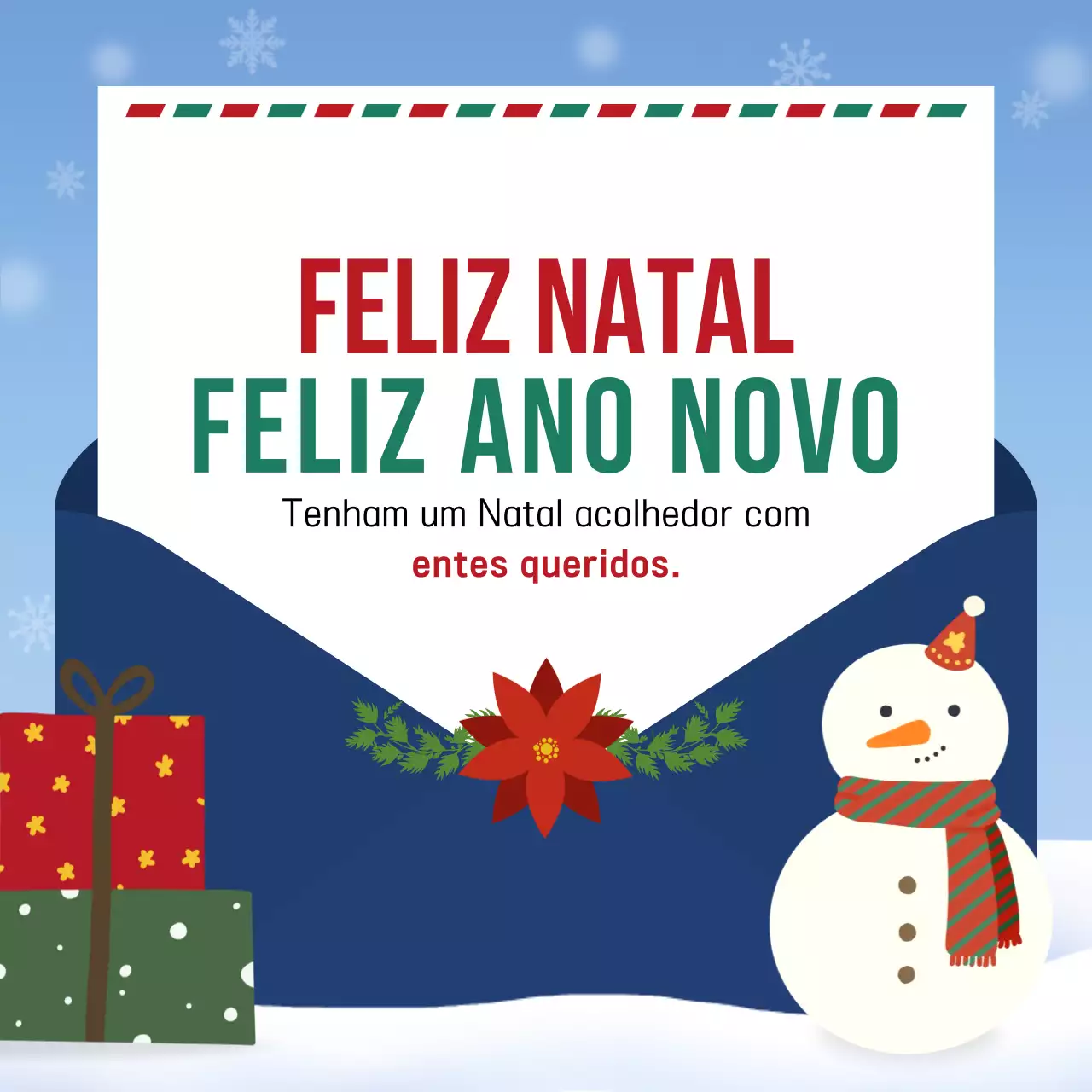 Convite de Natal em azul
