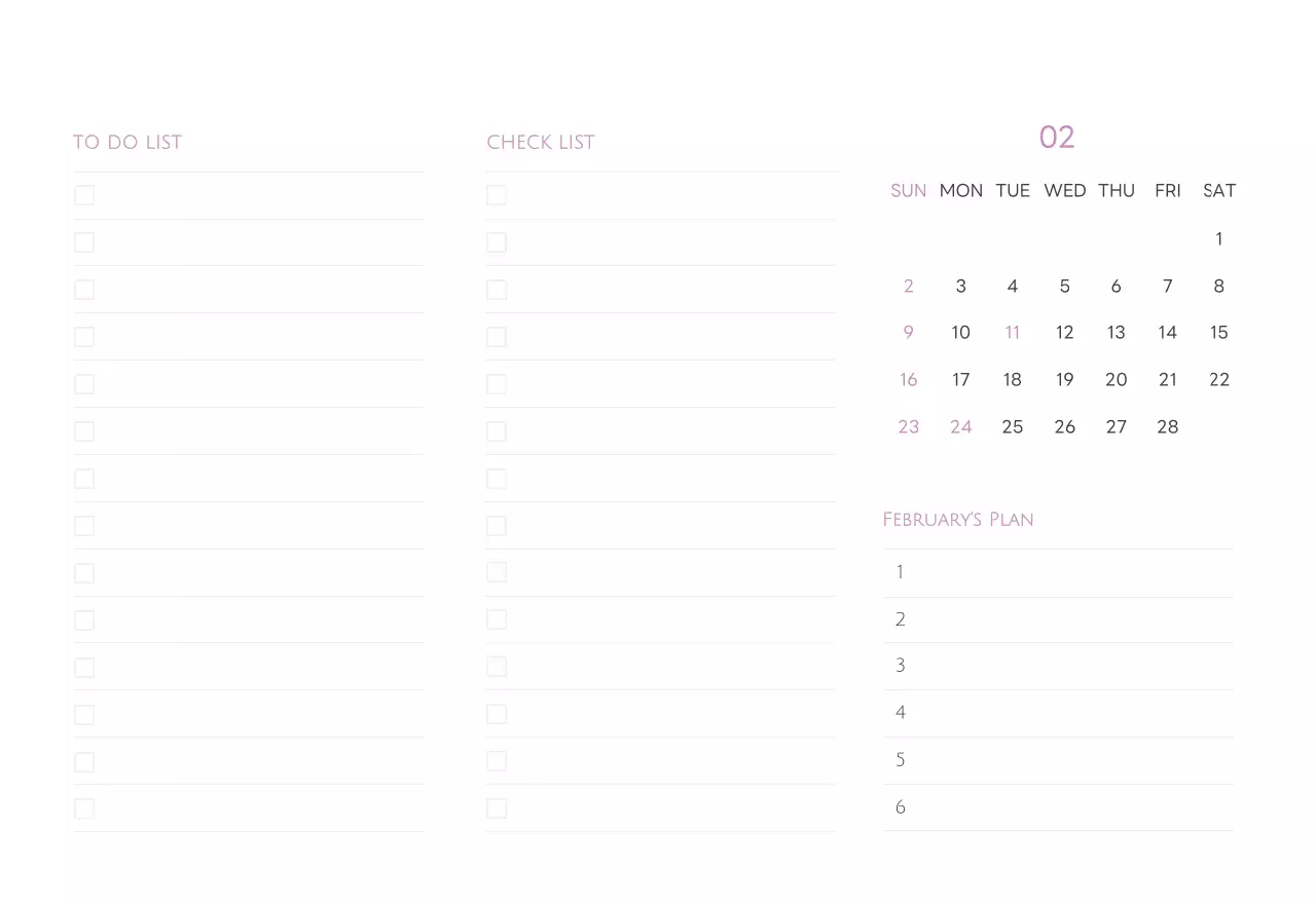 白と黒のシンプルな2025年版数字卓上カレンダー
