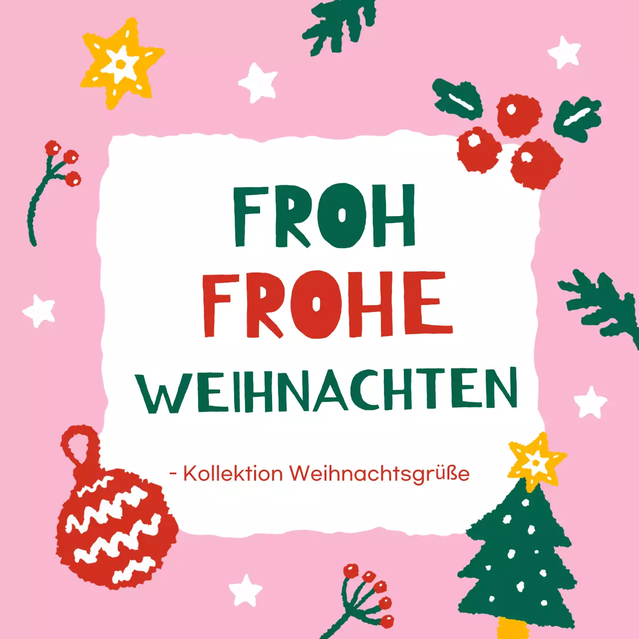 Rosa gemütliche Weihnachtskarte