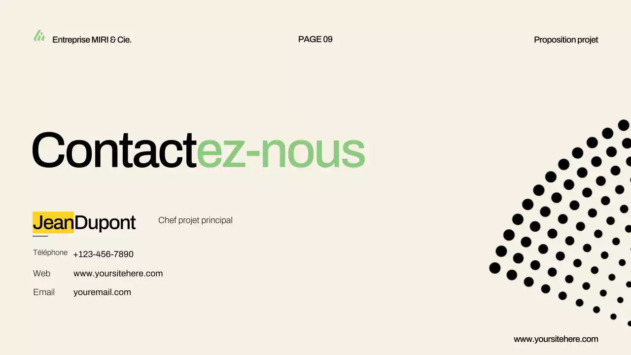 présentation d'une proposition de projet vert moderne