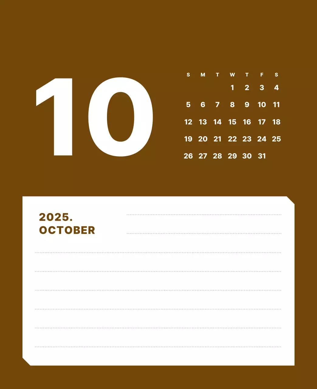 カラフルでシンプルな数字カレンダー