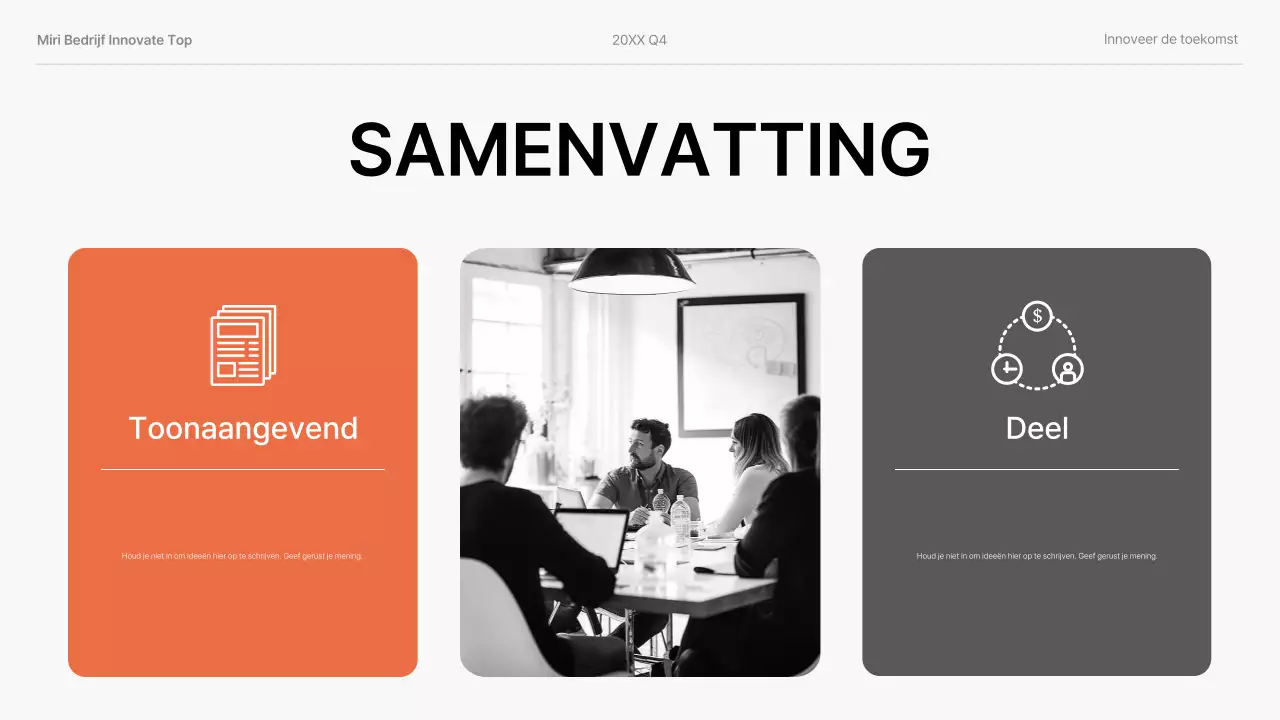 oranje moderne bedrijfspresentatie