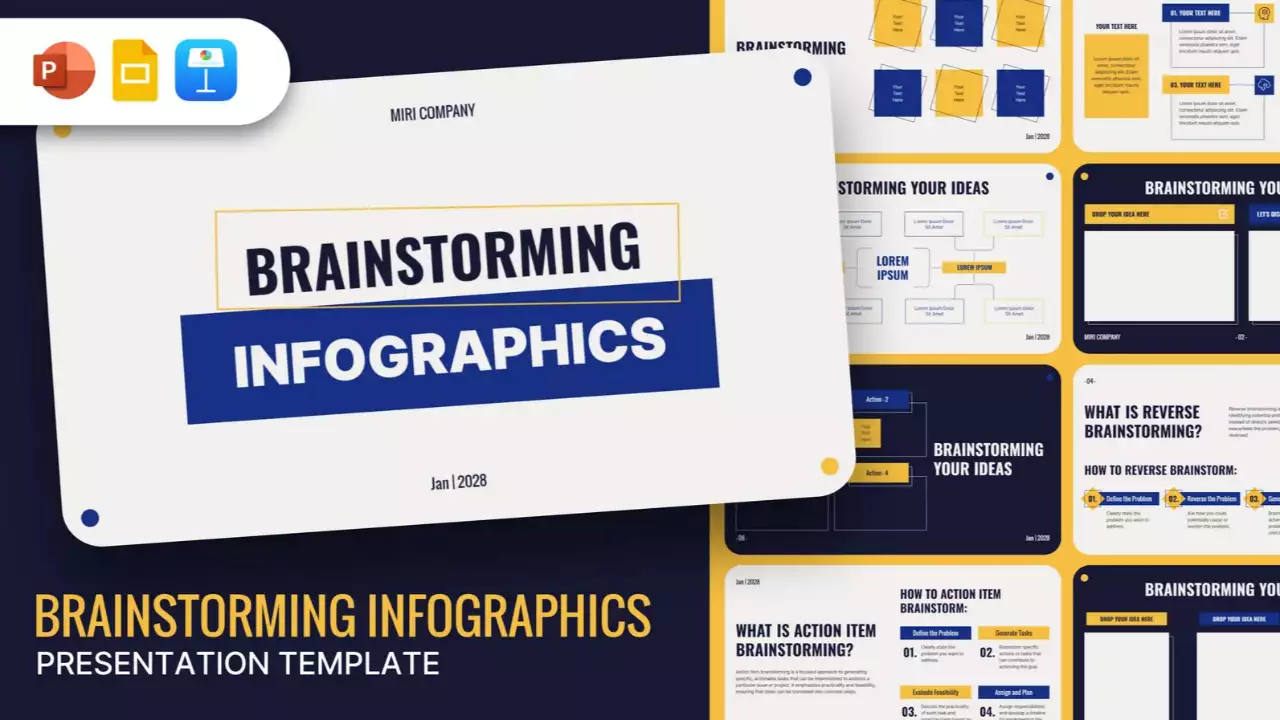 yellow modern brainstorming presentation