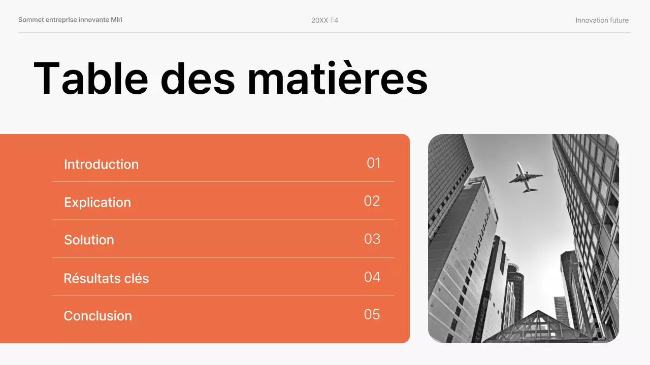 Présentation d'entreprise moderne de couleur orange