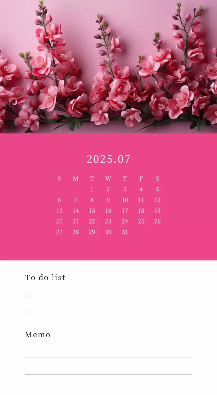 カラフルで美しい花のカレンダー