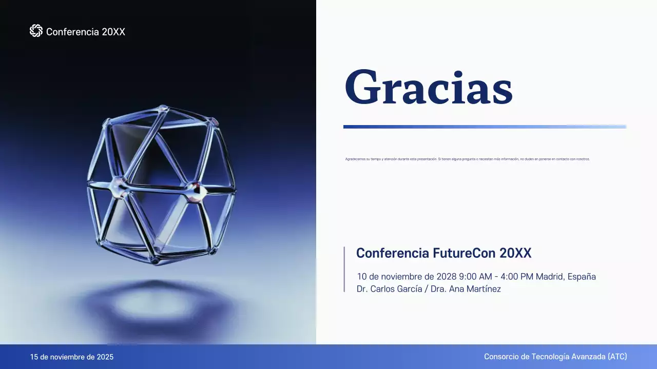 anuncio de la conferencia blue modern future