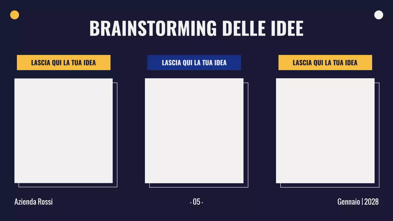 presentazione gialla di brainstorming moderno