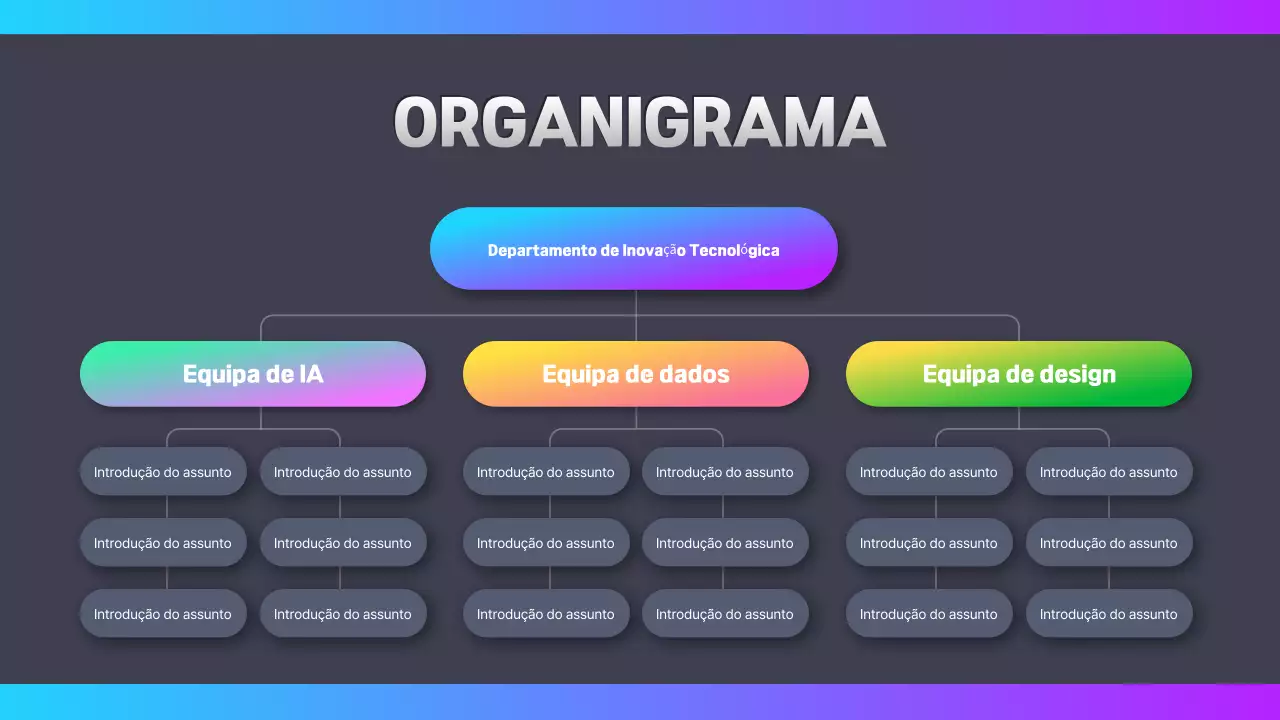 esquema de organigrama cibernético colorido