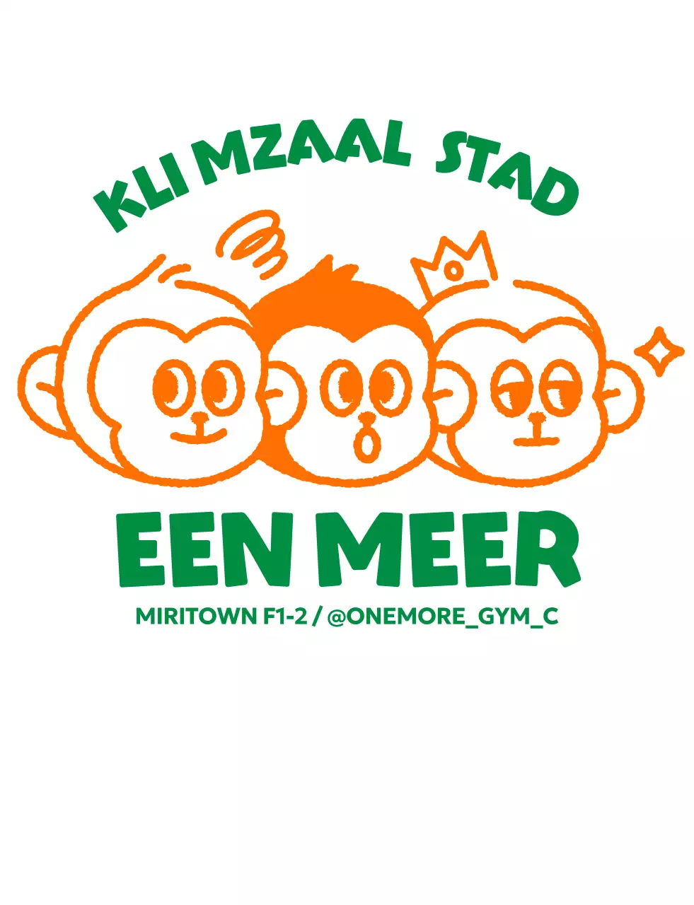 Kitscherig trainingslogo met apenillustratie