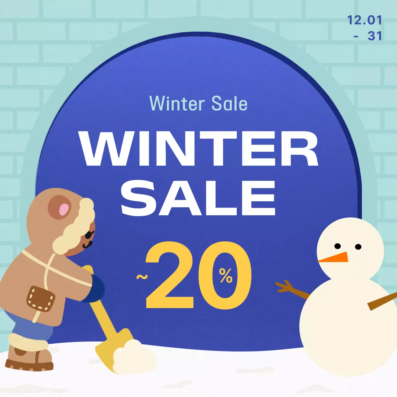Blue Trendy Winter Promotion Instagram Carousel