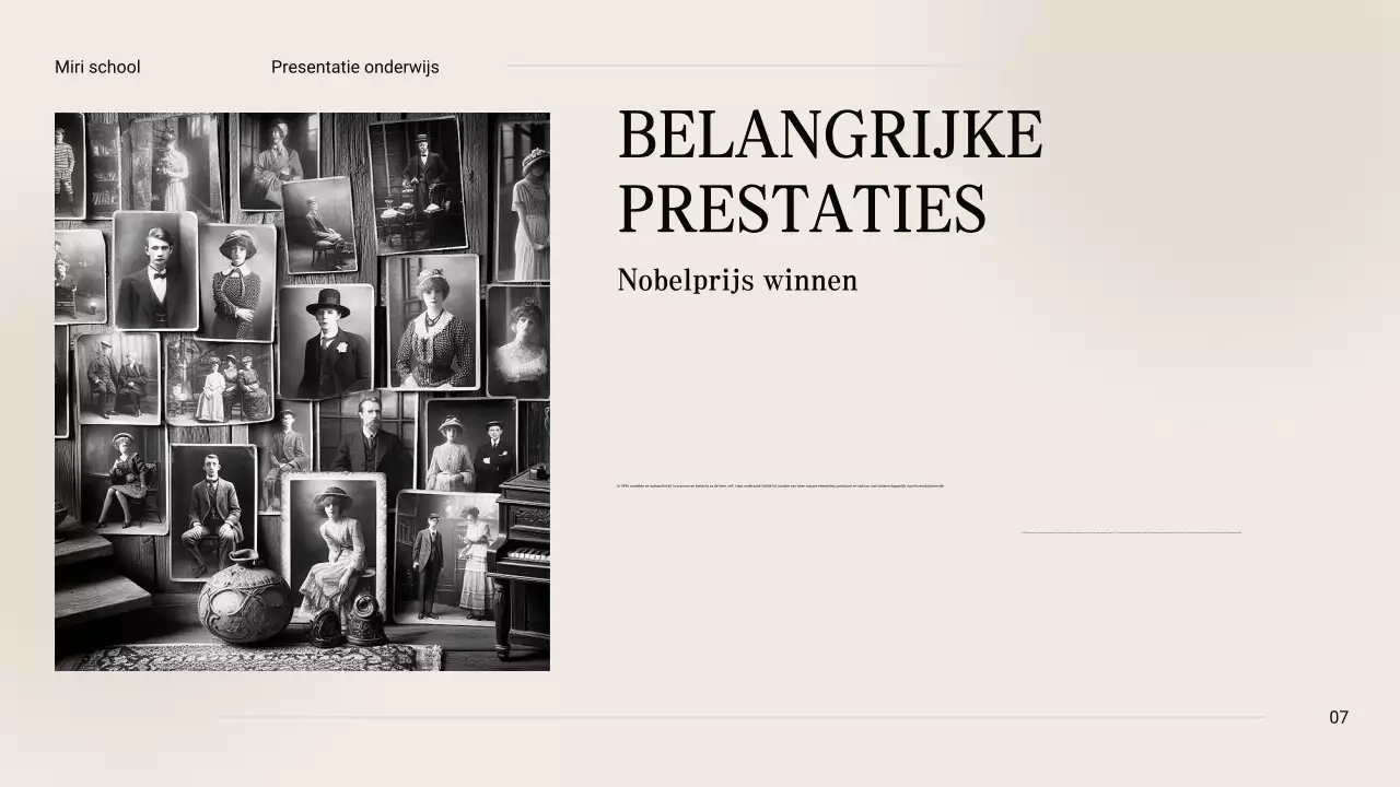 Zwart en beige Vintage Minimal Exploring the Life of Marie Curie Lesmateriaal