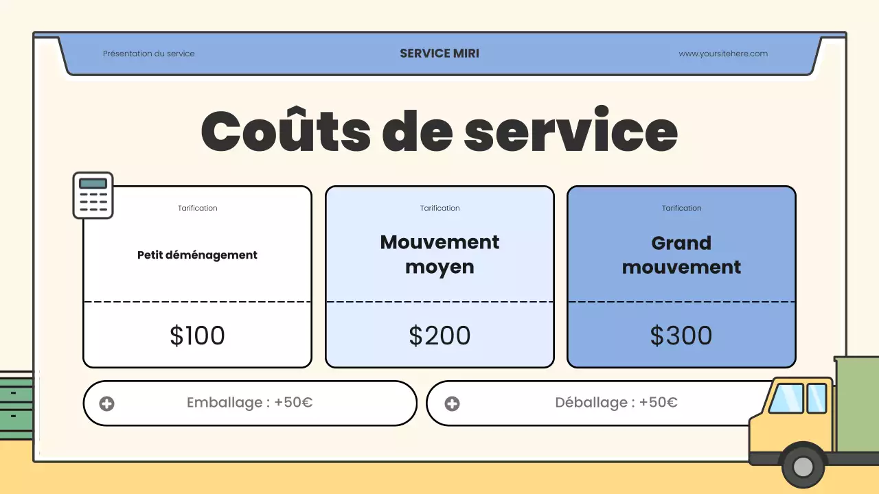 publicité moderne beige pour les déménagements