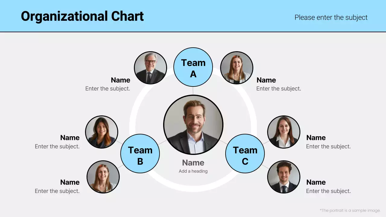 Blue Professional Team Layout Infographic