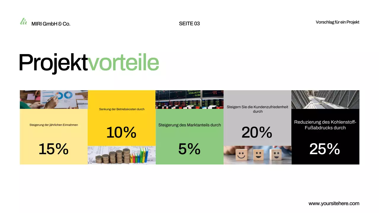 Präsentation eines grünen, modernen Projektvorschlags