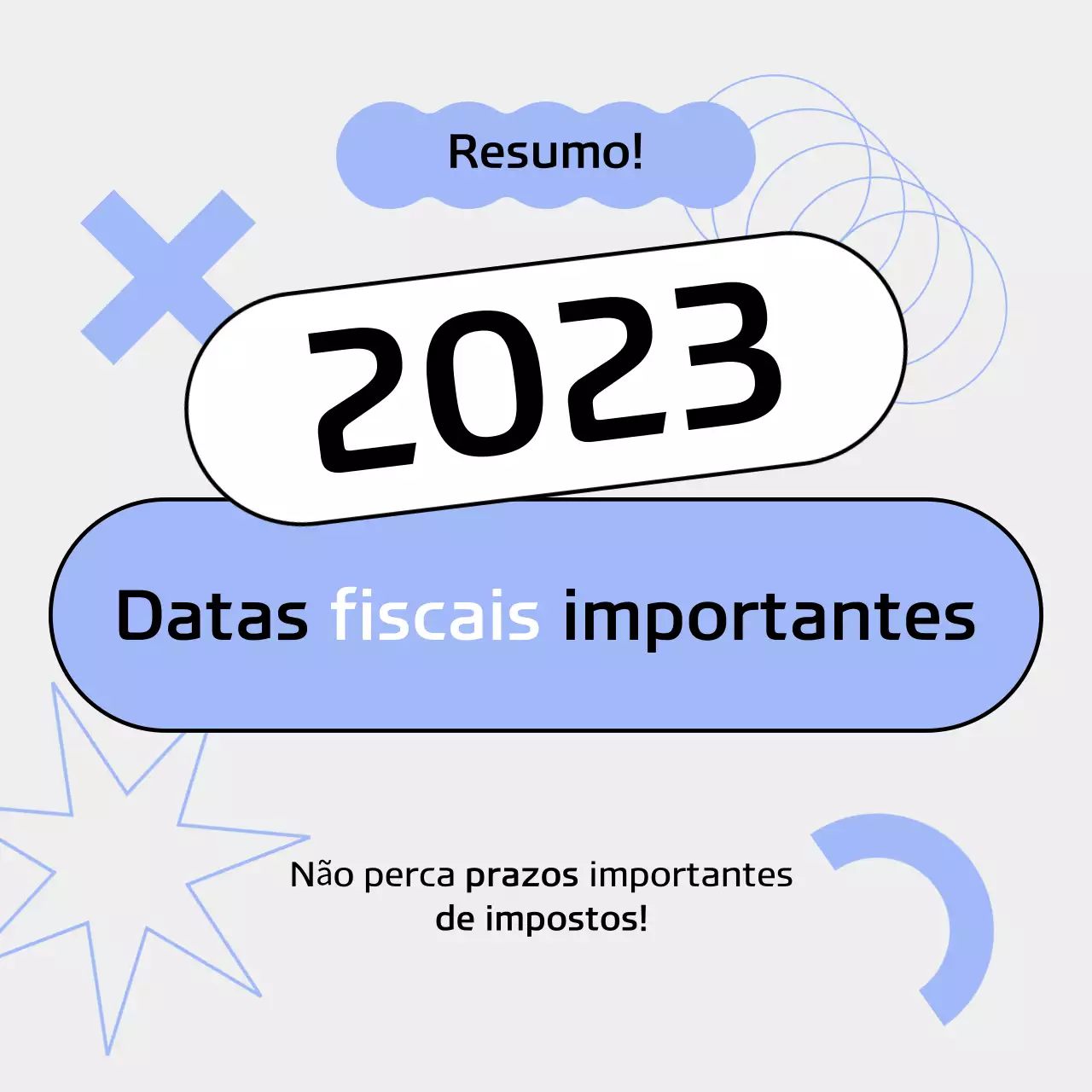 Guia do calendário fiscal moderno azul