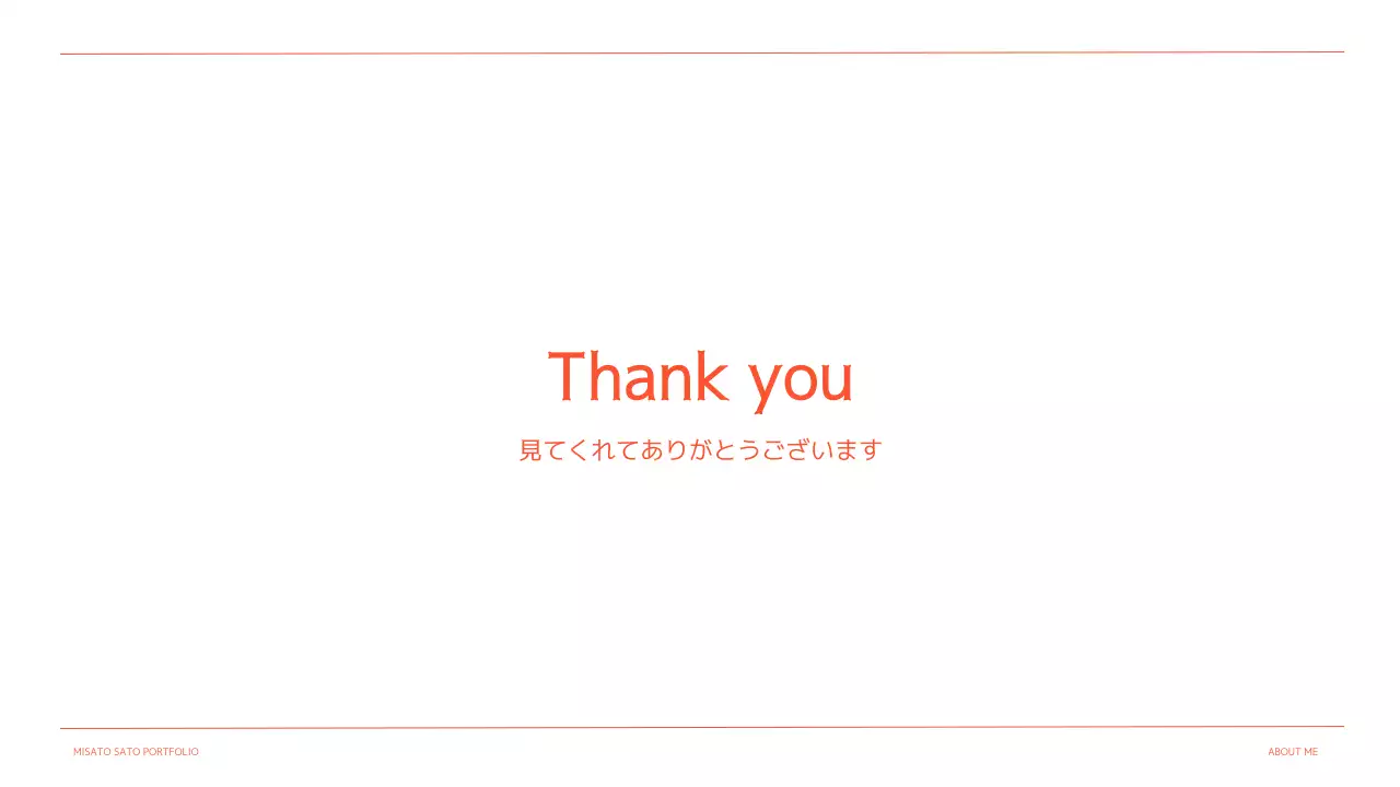 オレンジ シンプル ポートフォリオ プロフィール プレゼンテーション