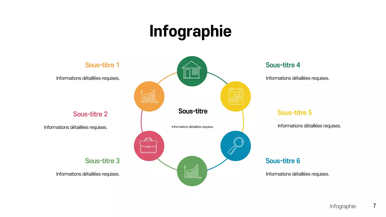 modèle de présentation infographique moderne arc-en-ciel