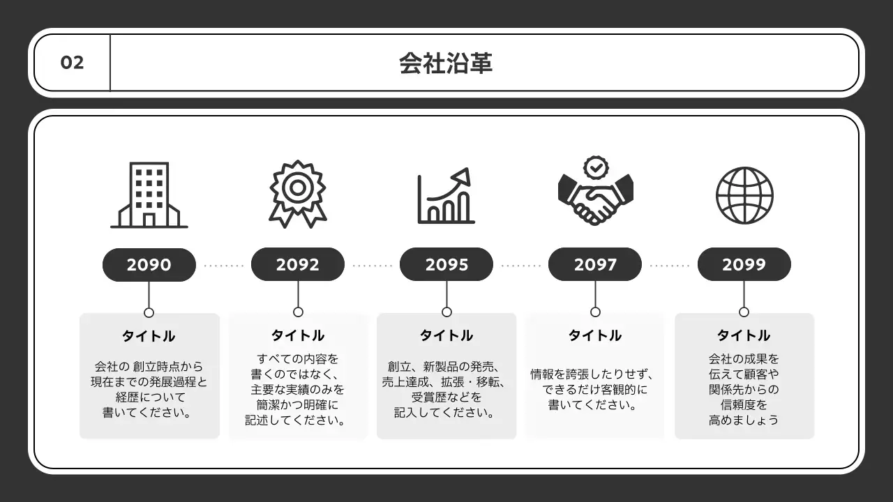 白黒 シンプル ビジネス 計画書 プレゼンテーション