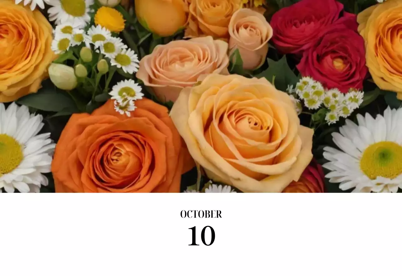 黒と白のシンプルな花写真カレンダー