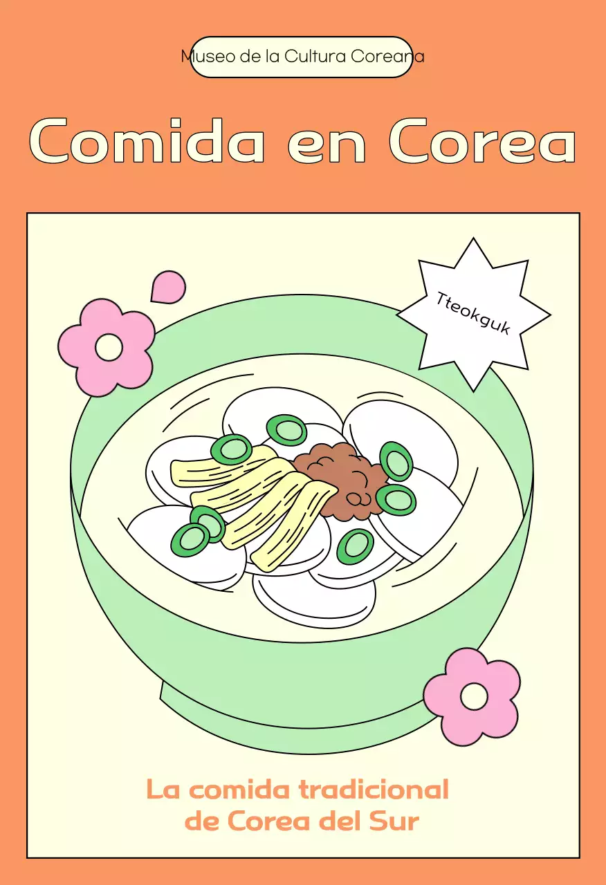 Postal de comida tradicional naranja