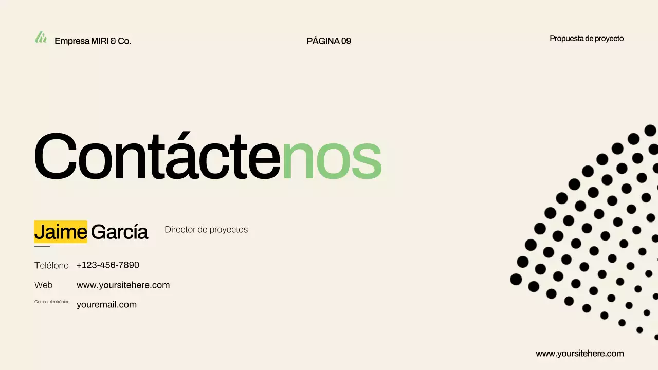 presentación de la propuesta de proyecto green modern