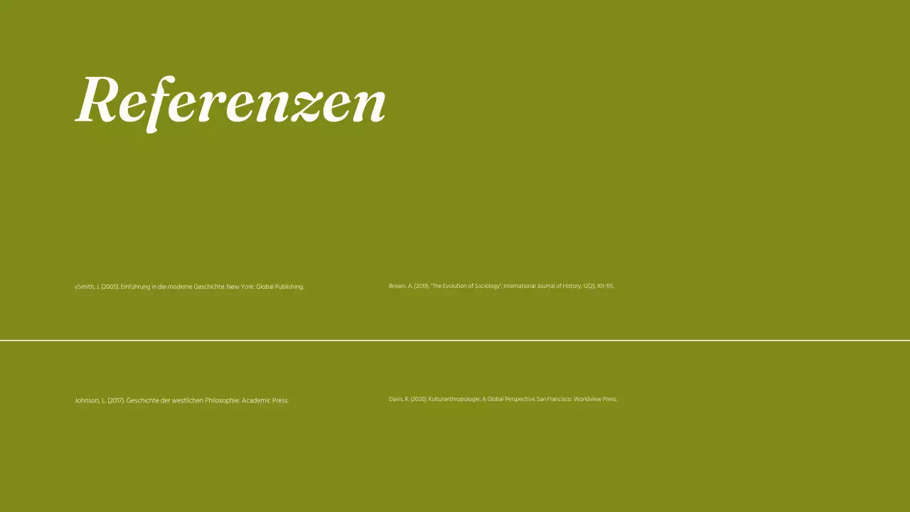 Grüner Klassiker der Biografiepräsentation