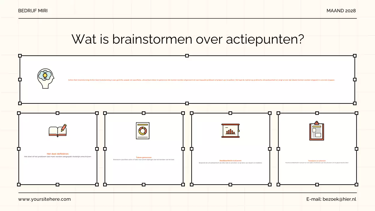 oranje moderne brainstormgids