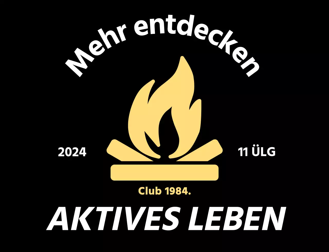 Einfache Camping-Promotion mit einem Lagerfeuer-Symbol