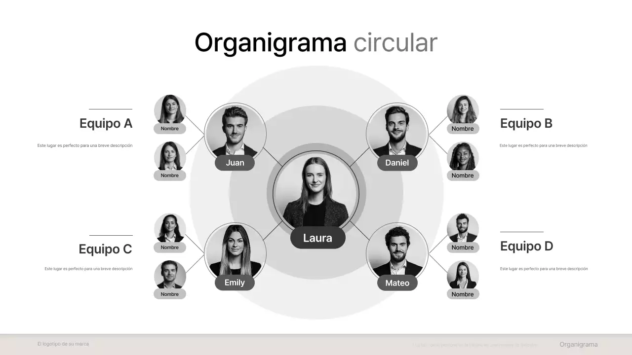 colección minimalista gris de organigramas