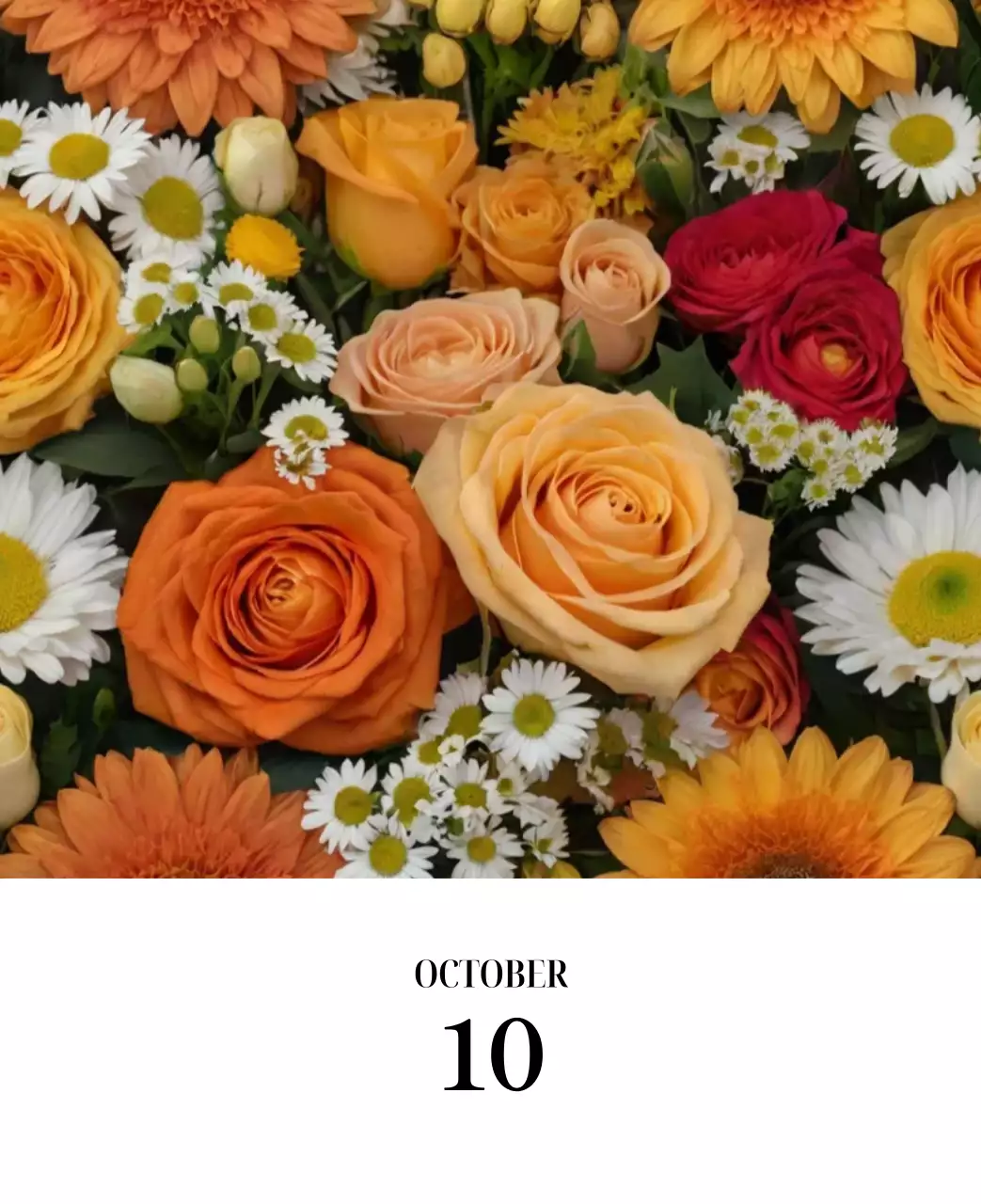 黒と白のシンプルな花写真カレンダー